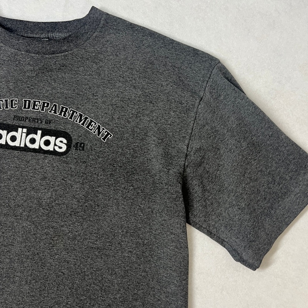Vintage Adidas Mens Size Large T-shirt Gray Black‎ Spell Out Athletic Y2K 2000's - Picture 4 of 13